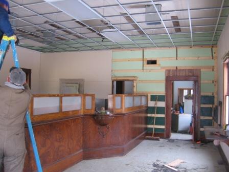 Bank Lobby During Demolition