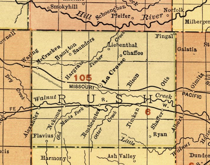 Rush County Map