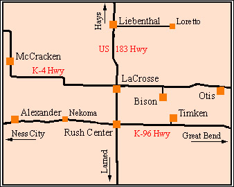 Rush County Map